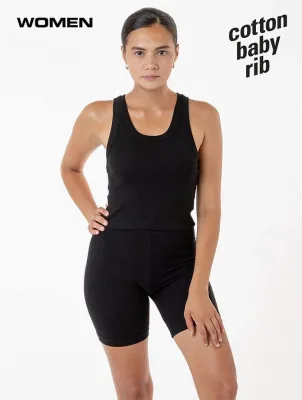 4328 - Sporty Baby Rib Crop Tank