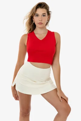 4357 - Baby Rib Sleeveless Vneck Crop