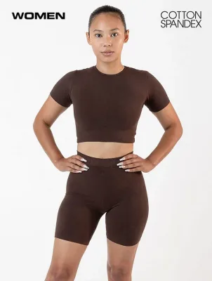 83078GD - Cotton Spandex S/S Crew Crop Top