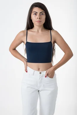 8396 - Ctn Spndx Spaghetti Crop Top
