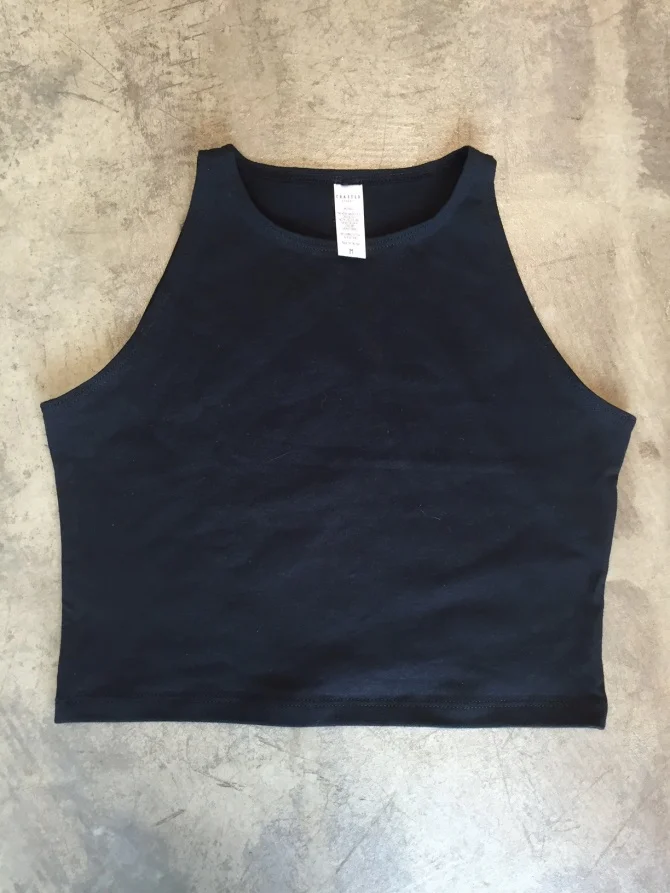 CA83690 - Cotton Spandex Sleeveless Crop Tank