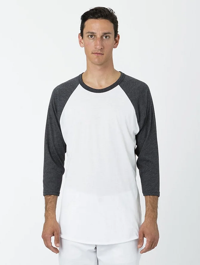 FF53 - 3/4 Slv Ctn Poly Raglan 3.8oz