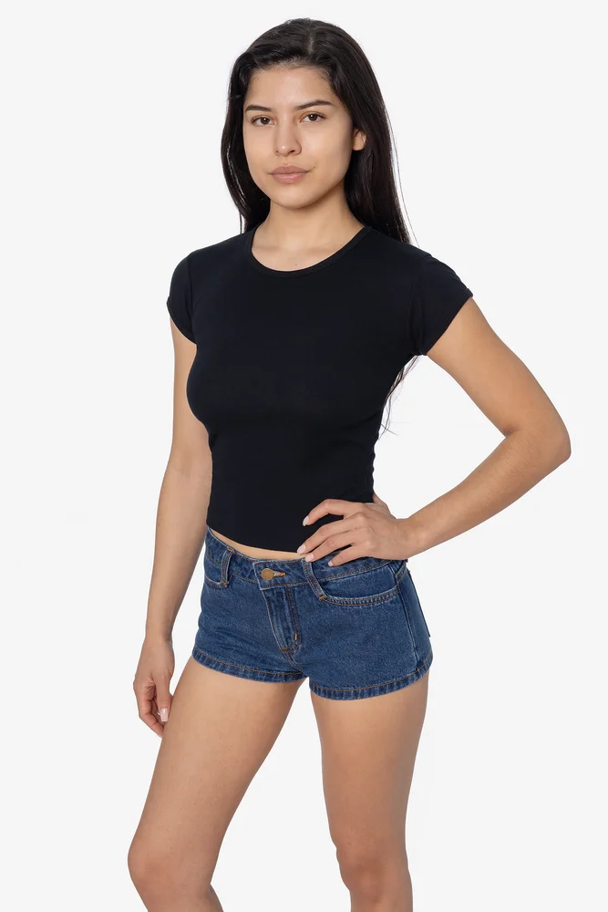 FFR3035L - Poly Cotton Rib Cap Sleeve Tee