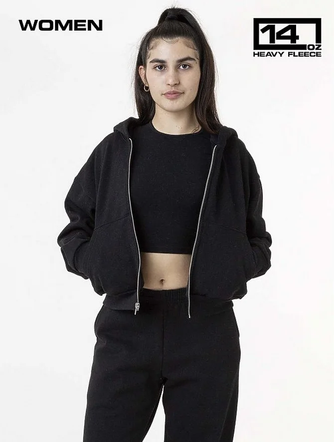 HF-16 - Heavy Fleece Cropped Zip Up