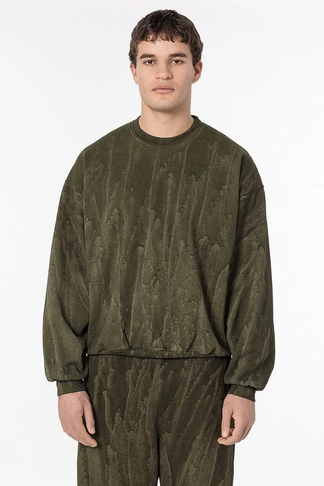 HF07DD - 14 oz Fleece Crew neck Drip Dye