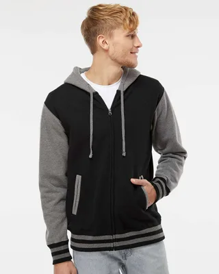 IND45UVZ - Unisex Heavyweight Varsity Full-Zip Hooded Sweatshirt