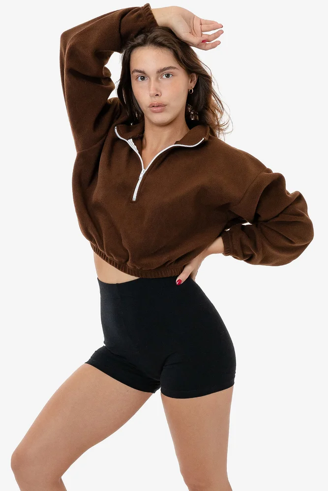 PF306 - Cropped Polar Fleece Half Zip