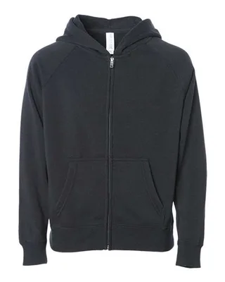 PRM15YSBZ - Youth Lightweight Special Blend Raglan Zip Hood