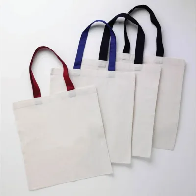 QTB6000 - Econ. Tote Bag Natural Body with Color Handles