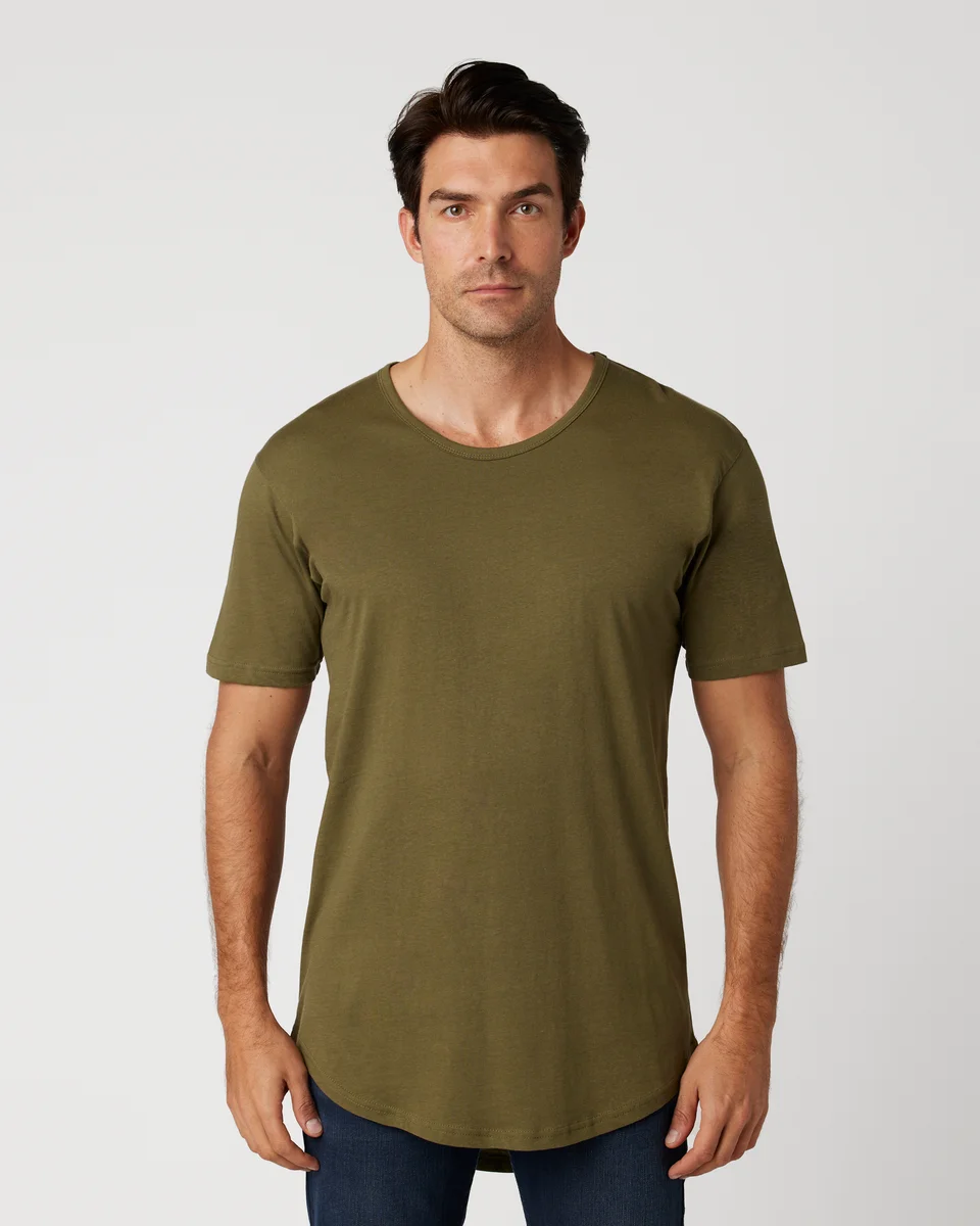 MC1050 - Premium Long T-Shirt w/ Scallop Bottom and Drop Tail